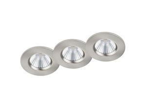 4017807376968 - Runder LED Einbaustrahler ZAGROS 3er Set dimmbar in Silber matt IP65