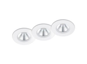 4017807376982 - Leuchten - Runder led Einbaustrahler zagros 3er Set dimmbar in Weiß matt IP65
