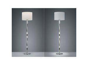 4017807380439 - Leuchten - led Stehlampe nandor mit Stoff Lampenschirm weiß und beleuchtetem Gestell