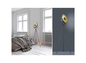 4017807383645 - Reality Leuchten - Stehleuchte chewy 1 flammig Metall Dreibein Schwarz Gold 160cm