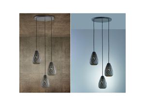 4017807390346 - Leuchten - Pendelleuchte onyx 3 flammig mit Lasercut Muster Anthrazit innen Gold 4017807390346 - Leuchten - Pendelleuchte onyx 3 flammig mit Lasercut Muster Anthrazit innen Gold