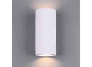 4017807409666 - Leuchten - Wandlampe zazou - Spot Gipsleuchte weiß up and down bemalbar