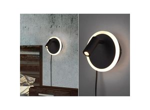 4017807413298 - Leuchten - Design led Wandleuchte jordan in Schwarz matt Wandstrahler Leselampe