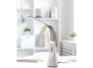 4017807425079 - Reality Leuchten - Dimmbare led Schreibtischleuchte vento usb Anschluß & Ventilator Weiß Höhe 46cm