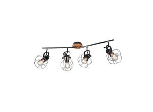 4017807445213 - Leuchten - Deckenleuchte Deckenlampe Strahler Madras silberfarbig antik 4xE27 schwenkbar 