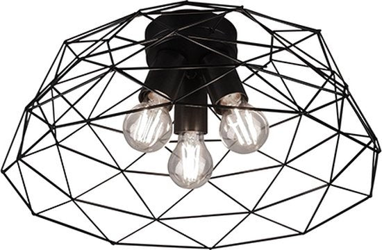 4017807451894 - - Vintage Design Decken Lampe Wohn Ess Zimmer Beleuchtung Retro Käfig Leuchte schwarz Reality R60713032