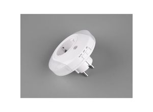 4017807454086 - Reality Leuchten - led Nachtlicht bailey Plug-in mit Steckdose & Dämmerungssensor - ø 9cm