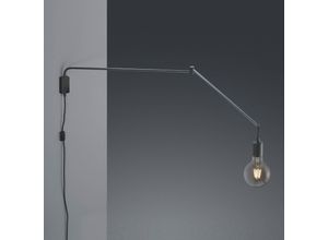 4017807463019 - Trio Leuchten - Schwenkbare Wandlampe line - schwarze Kabelleuchte mit Schnurschalter & Stecker