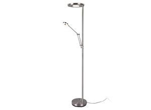 4017807467628 - Trio Leuchten - led Deckenfluter barrie mit Leselampe verstellbar Silber 181cm 4017807467628 - Trio Leuchten - led Deckenfluter barrie mit Leselampe verstellbar Silber 181cm