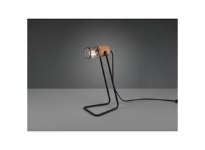 4017807467703 - Leuchten - Industrial tosh Tischlampe mit Metallgeflecht Metallschirm und Holzsockel