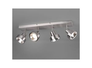 4017807469325 - Leuchten - Retro Deckenstrahler leon 4 flammig Silber Spots schwenkbar