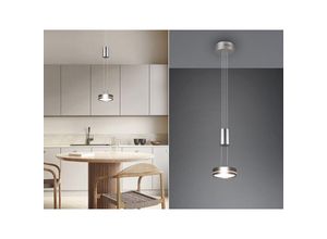 4017807510034 - Leuchten - Kleine led Pendelleuchte franklin höhenverstellbar ø 14cm Silber