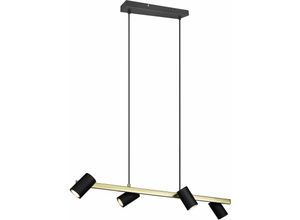 4017807523454 - Leuchten 4er Pendelleuchte Marley schwarz-messing 80 x 18 cm GU10 35 w Pendelleuchte - Trio