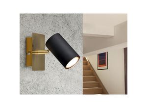 4017807523898 - Leuchten - Wand- & Deckenstrahler marley in Schwarz-Gold 1-flammig Spot schwenkbar