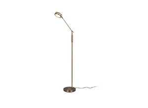 4017807525342 - Leuchten - Dimmbare led Stehleuchte franklin schwenkbar Höhe 133cm Altmessing