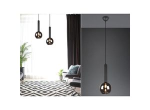 4017807532951 - Leuchten - Pendelleuchte clayton Industrial einflammig Rauchglas - Glaskugel ø 20cm