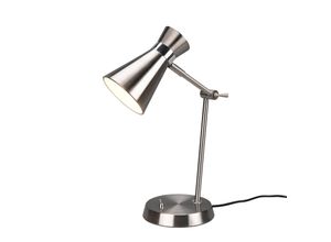 4017807537673 - Reality Leuchten - Schreibtischlampe enzo Metallschirm in Silber Gelenkarm Höhe 50cm