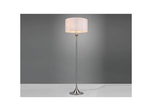 4017807539929 - Leuchten - Klassische Stehleuchte sabia Silber mit Stoffschirm in Weiß - Höhe 155cm