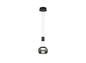 4017807542073 - Leuchten - led Pendelleuchte madison 1 flammig höhenverstellbar mit Chrom Rauchglas Ø18cm