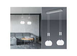 4017807542097 - Leuchten - led Pendelleuchte madison 2 flammig Silber mit Milchglas 52cm