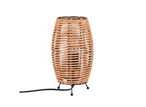 4017807544831 - Leuchten Tischleuchte INGA (Farbe schwarz matt   Rattan Größe D165xH30cm)