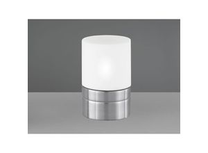 4017807551167 - Leuchten - Tischleuchte ary ii Glaszylinder Weiß Sockel Silber - Touchfunktion ø 9cm