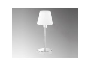 4017807551273 - Leuchten - Tischleuchte luis ii Glasschirm Weiß Sockel Chrom - Touchfunktion Ø12cm