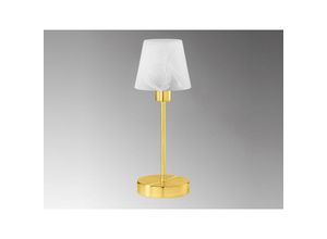 4017807551297 - Leuchten - Tischleuchte luis ii Glas Weiß Sockel Messing matt - Touchfunktion Ø12cm