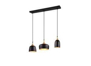 4017807566826 - Leuchten - Pendelleuchte chiraz 3-flammig Metall Schwarz Gold Breite 63cm