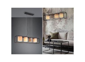 4017807567779 - Leuchten - Balkenpendelleuchte ross mit vier Stoffschirmen Breite 100cm