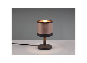 4017807574340 - Tischleuchte DAVOS mit Stoffschirm in Taupe Gold Touchfunktion Höhe 225cm