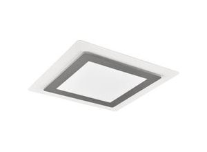 4017807574395 - Leuchten - Flache led Deckenleuchte morgan Silber Fernbedienung dimmbar 45x45cm