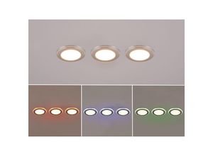 4017807574470 - Leuchten - 3er Set led Einbaustrahler argus Fernbedienung Farbwechsel dimmbar Chrom