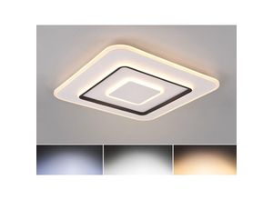 4017807574821 - Reality Leuchten - Flache led Deckenleuchte jora Weiß mit Fernbedienung dimmbar 60x60cm