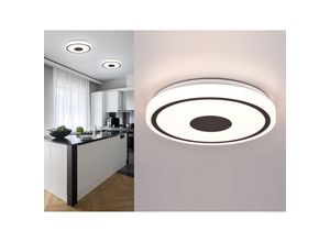 4017807575279 - Reality Leuchten - Flache led Deckenleuchte bunda Weiß-Schwarz Warmweiß - Ø33cm