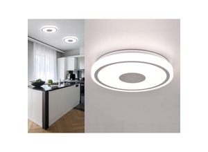 4017807575286 - Reality Leuchten - Flache led Deckenleuchte bunda Weiß-Chrom Neutralweiß - Ø33cm