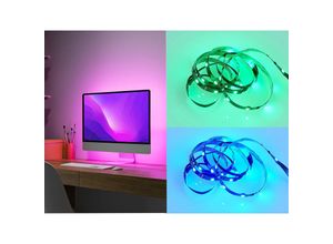 4017807577464 - Reality Leuchten - Led strip rgb trio lighting gaming screen 25w länge 120cm schwarz - r65591102