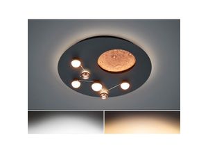 4017807580945 - Leuchten - Flache led Deckenleuchte zodiac Schwarz Rund ø 50cm