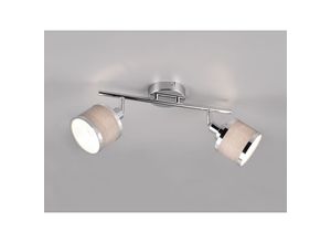 4017807581133 - Leuchten - Deckenstrahler arosa 2-flammig mit Stoffschirmen Grau Breite 52cm
