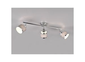 4017807581140 - Leuchten - Deckenstrahler arosa 3-flammig mit Stoffschirmen Grau Breite 80cm