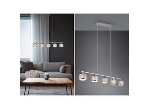 4017807581157 - Leuchten - Balkenpendelleuchte kaprun 5-flammig Stoffschirme Grau Breite 92cm