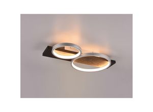 4017807588453 - Leuchten - led Deckenleuchte medera dimmbar Metall Grau Holz Schwarz Breite 53cm