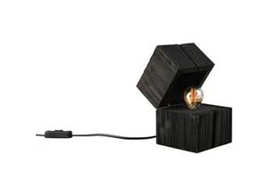 4017807600049 - Aufklappbare led Tischleuchte treasure aus Holz Schwarz Höhe 16cm