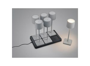 4017807601695 - Reality Leuchten - 6-er set Akku led Tischleuchten fernandez für Innen & Außen Grau h 38cm