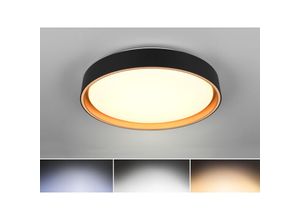 4017807604030 - Reality Leuchten - led Deckenleuchte felis Schwarz Gold dimmbar Lichtfarbe einstellbar -Ø40cm