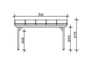 4018211000180 - SKAN HOLZ Terrassenüberdachung Ancona 541 x 250 cm Leimholz
