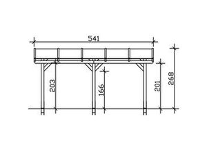 4018211001323 - SKAN HOLZ Terrassenüberdachung Siena 541 x 350 cm Leimholz