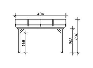 4018211002382 - SKAN HOLZ Terrassenüberdachung Ancona 434 x 350 cm Leimholz