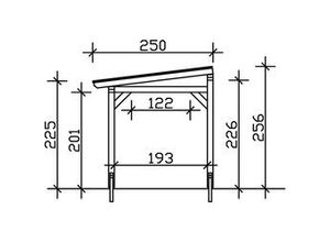 4018211002863 - SKAN HOLZ Terrassenüberdachung Siena 434 x 250 cm Leimholz