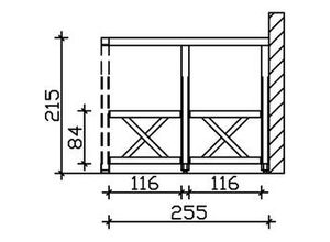 4018211006120 - SKAN HOLZ Seitenwand Andreaskreuz 255 x 210 cm Douglasie